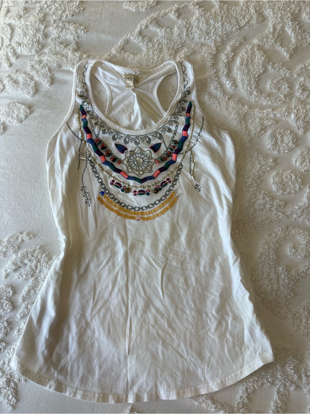 Y2K  beaded and sequined embellishments in a boho style tank